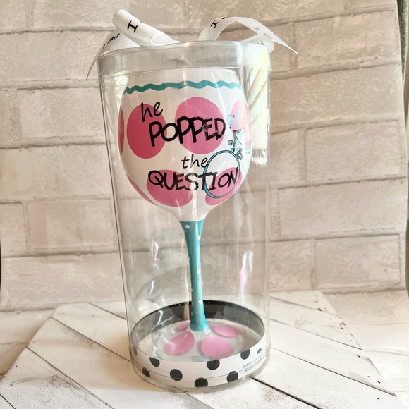 Mud Pie Dining Wine Glass I Do Collection Hand Painted By Mud Pie Bachelorette Party Glass